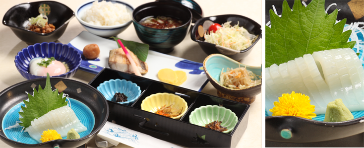 海の幸を味わえる朝食